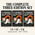 Complete digital book set showing the US, EU and UK editions of E-commerce Accounting